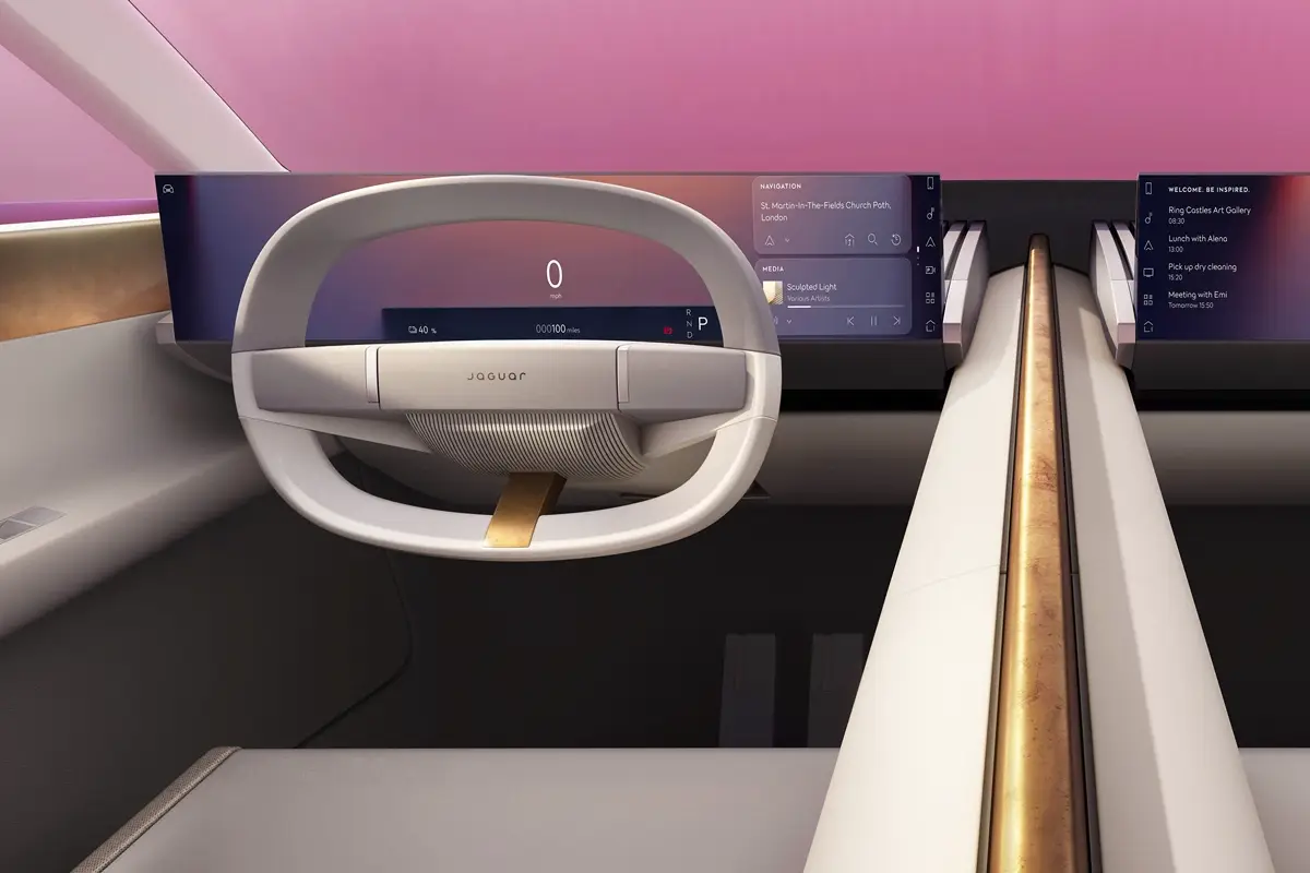 Første billeder af kabinen i den elektriske Jaguar Type 00 er offentliggjort
