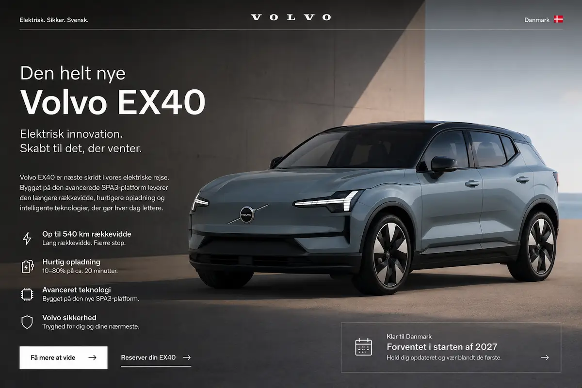 Volvo lancerer fire nye biler i 2027