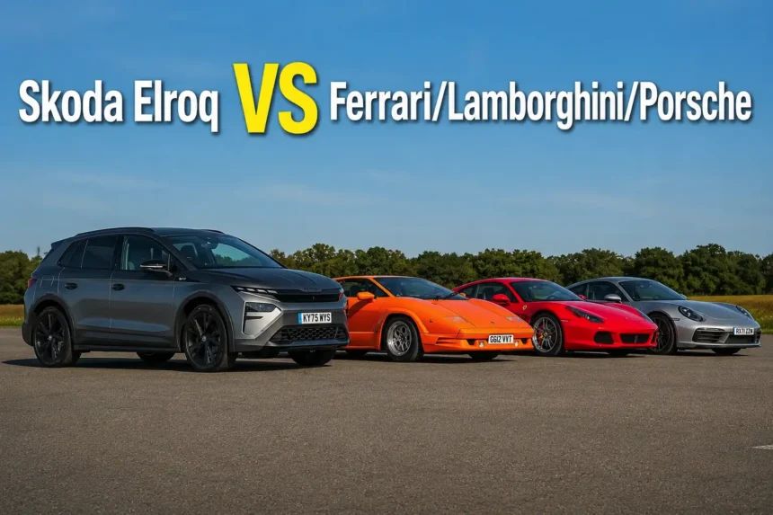 Skoda Elroq slår Ferrari, Lamborghini og Porsche i drag racing