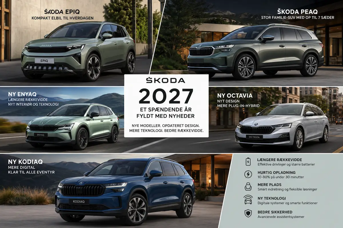 Škoda lancerer fem store modelnyheder i 2027