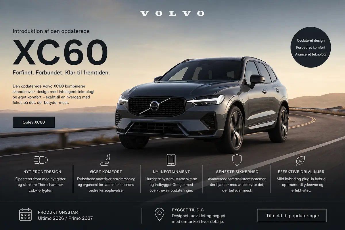 Volvo lancerer fire nye biler i 2027