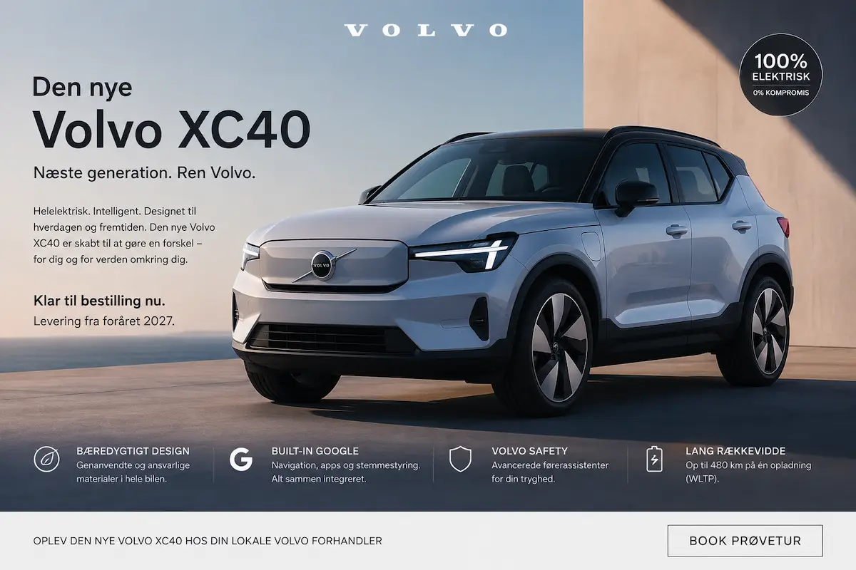 Volvo lancerer fire nye biler i 2027