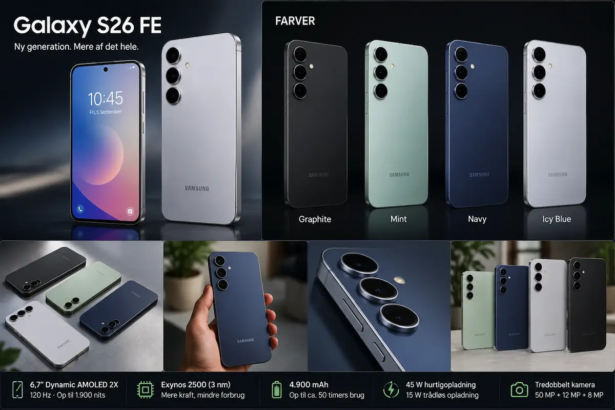 Samsung Galaxy S26 FE: Nyt design, stærkere chip og højere pris