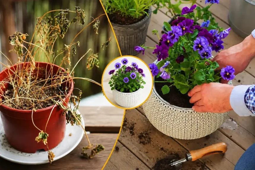 Sådan redder du en tørret plante i potten (fotos)