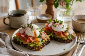 Dansk morgenmad med et twist: Smørrebrød med avocado, laks og æg