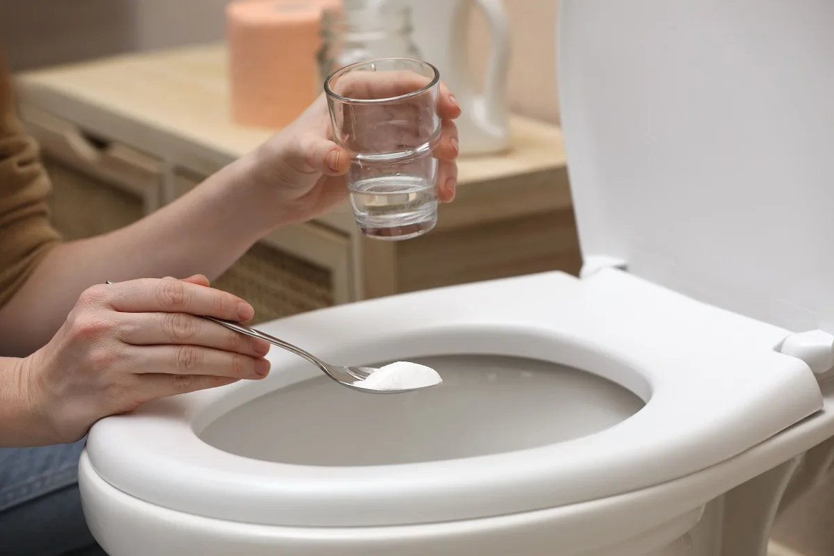 Om aftenen hælder jeg opløsning i toilettet. Om morgenen er belægningen væk